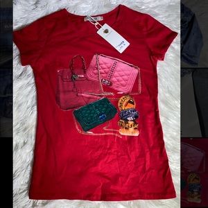 Red Purse / Ring women's Top